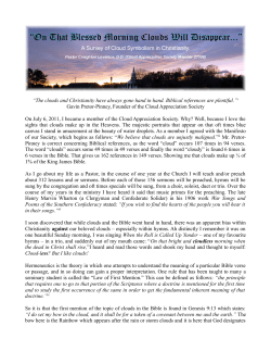 A Survey of Cloud Symbolism in Christianity