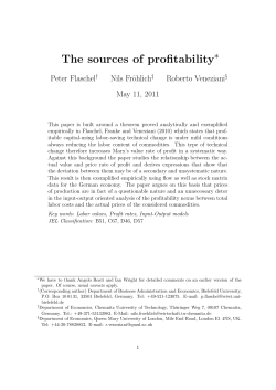 The sources of profitability