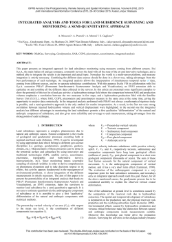 integrated analysis and tools for land subsidence surveying