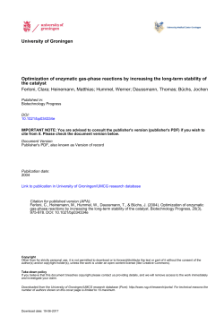 University of Groningen Optimization of enzymatic gas-phase