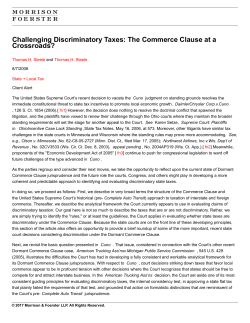 Challenging Discriminatory Taxes: The Commerce Clause at a