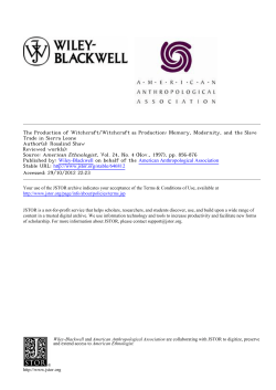 The Production of Witchcraft/Witchcraft as Production