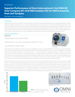 Superior Performance of Omni International`s Soil DNA Kit Over