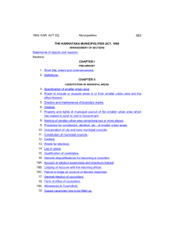 the karnataka municipalities act, 1964