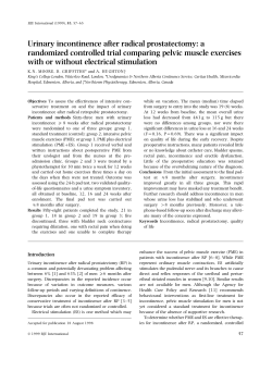Urinary incontinence after radical prostatectomy: a randomized