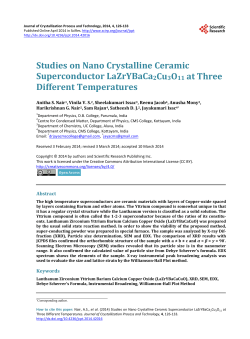 Studies on Nano Crystalline Ceramic Superconductor
