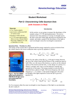 Student Worksheet Part 1 Synthesis w/ answers