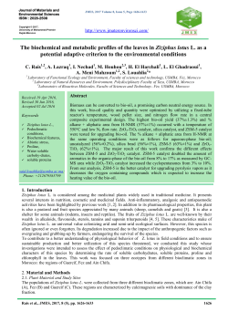The biochemical and metabolic profiles of the leaves in Ziziphus