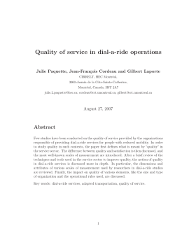 Quality of service in dial-a-ride operations