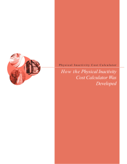 How the Physical Inactivity Cost Calculator Was Developed