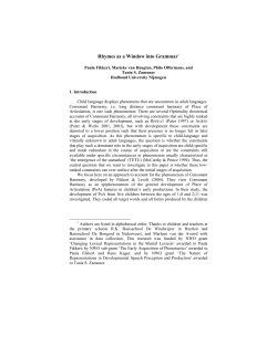 Rhymes as a Window into Grammar*