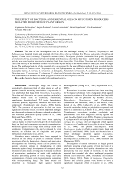 the effect of bacteria and essential oils on mycotoxin producers