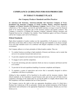 compliance guidelines for our producers
