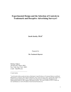 Experimental Design and the Selection of Controls in Trademark