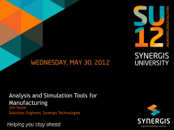 Analysis and Simulation Tools for Manufacturing