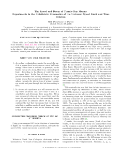 The Speed and Decay of Cosmic-Ray Muons: Experiments