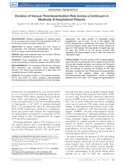 Duration of venous thromboembolism risk across a continuum in