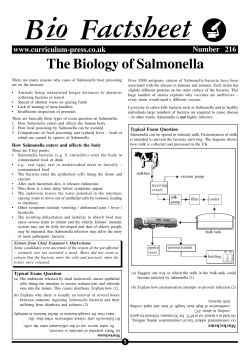 The biology of Salmonella