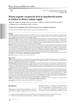 Plasma arginine vasopressin level in hypothyroid women in relation