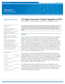 US Higher Education Outlook Negative in 2013