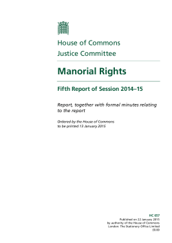 Manorial Rights - Publications.parliament.uk