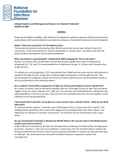 Are Students Protected? - National Foundation for Infectious Diseases