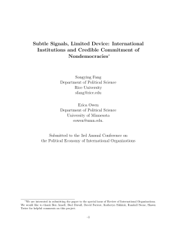 International Institutions and Credible Commitment of