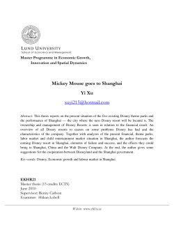 Mickey Mouse goes to Shanghai - Lund University Publications