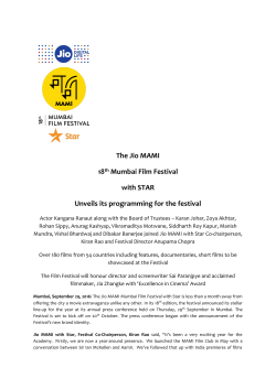 The Jio MAMI 18th Mumbai Film Festival with STAR Unveils its
