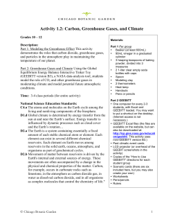 Activity 1.2: Carbon, Greenhouse Gases, and Climate