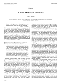 A Brief History of Geriatrics - Oxford Academic