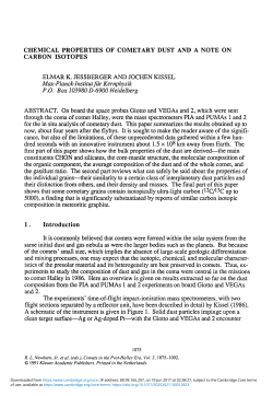 CHEMICAL PROPERTIES OF COMETARY DUST AND A NOTE ON