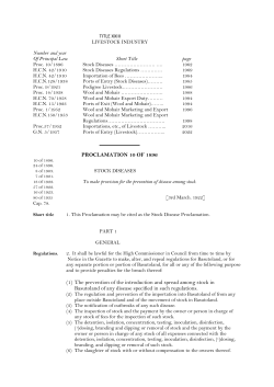 Stock Disease Proclamation