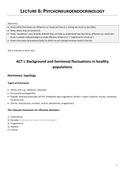 lecture 6:psychoneuroendocrinology