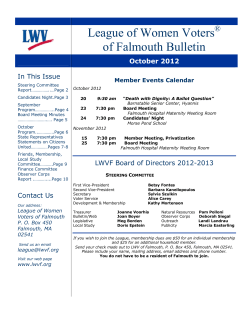 October 2012 Bulletin - League of Women Voters of Falmouth