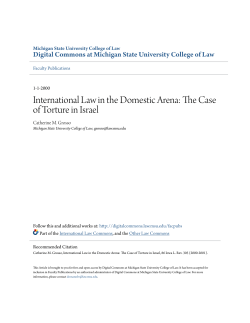 The Case of Torture in Israel - Digital Commons at Michigan State