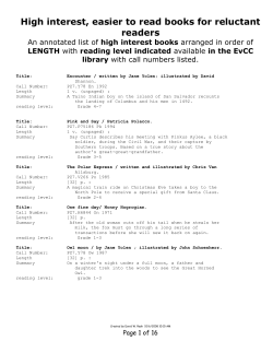 High interest, easier to read books for reluctant readers