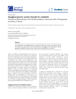 Aquaglyceroporins: ancient channels for metalloids