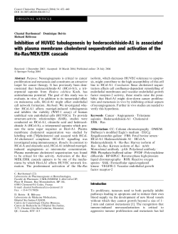 Inhibition of HUVEC tubulogenesis by hederacolchiside