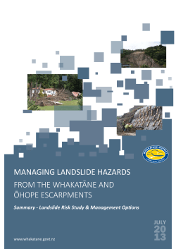 from the whakatāne and ōhope escarpments managing landslide