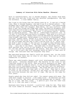 Summary of Interview With Helen Handler (Phoenix) Born in