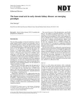 The bone-renal axis in early chronic kidney