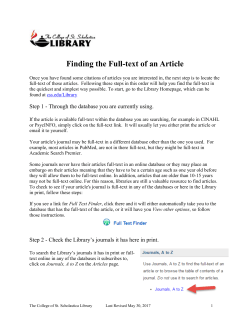 How to Locate the Full-text of an Article via The College of St