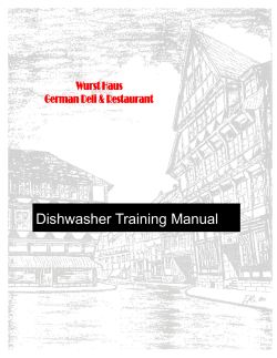 Dishwasher Training Manual