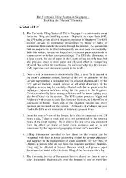 The Electronic Filing System in Singapore &ndash; Tackling the Human
