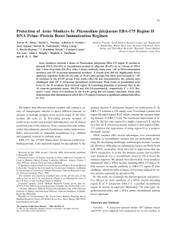 Protection of Aotus Monkeys by Plasmodium falciparum EBA