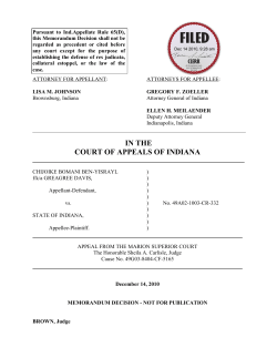 Chijoike Bomani Ben-Yisrayl, f/k/a Greagree Davis v. State of Indiana