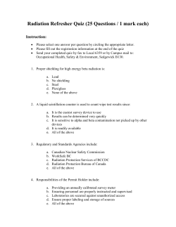 Radiation Refresher Quiz (25 Questions / 1 mark each)
