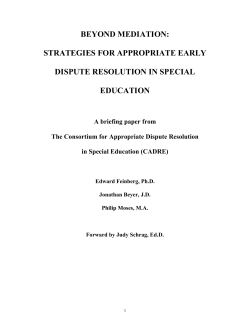 beyond mediation: strategies for appropriate early dispute resolution