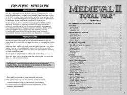 SEGA PC DISC &ndash; NOTES ON USE